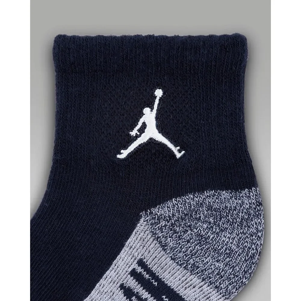 #616. Jordan Toddler Obsidian 6Pk Core Jumpman Ankle Socks 2-4T kids